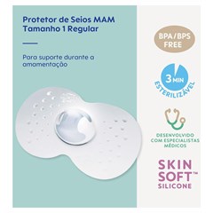 PROTETOR DE SEIOS MAM NIPPLE SHIELDS - TAM 01 - REGULAR