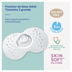 PROTETOR DE SEIOS MAM NIPPLE SHIELDS - TAM 02 - GRANDE