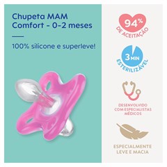CHUPETA MAM COMFORT - EMBALAGEM UNITARIA ROSA