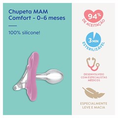 CHUPETA MAM COMFORT 2 - EMBALAGEM UNITARIA ROSA