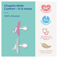CHUPETA MAM COMFORT 2 - EMBALAGEM DUPLA ROSA