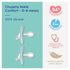 CHUPETA MAM COMFORT 2 - EMBALAGEM DUPLA NEUTRA
