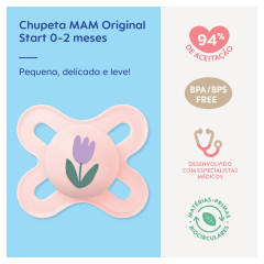 CHUPETA MAM START 0-2 MESES - EMBALAGEM UNITARIA ROSA