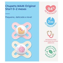 CHUPETA MAM START 0-2 MESES - EMBALAGEM DUPLA ROSA