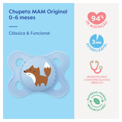 CHUPETA MAM ORIGINAL 0-6 MESES - EMBALAGEM UNITARIA AZUL