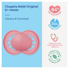 CHUPETA MAM ORIGINAL 6+ MESES - EMBALAGEM UNITARIA ROSA