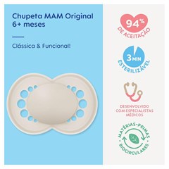 CHUPETA MAM ORIGINAL 6+ MESES - EMBALAGEM UNITARIA NEUTRA
