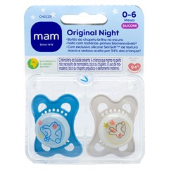 CHUPETA MAM ORIGINAL NIGHT 0-6 MESES- EMBALAGEM DUPLA AZUL