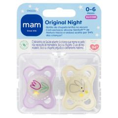 CHUPETA MAM ORIGINAL NIGHT 0-6 MESES- EMBALAGEM DUPLA ROSA
