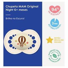 CHUPETA MAM ORIGINAL NIGHT 6+ MESES- EMBALAGEM UNITARIA NEUTRA