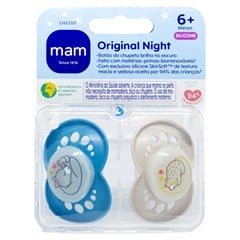 CHUPETA MAM ORIGINAL NIGHT 6+ MESES - EMBALAGEM DUPLA AZUL