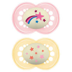 CHUPETA MAM ORIGINAL NIGHT 6+ MESES - EMBALAGEM DUPLA ROSA