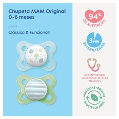 CHUPETA MAM ORIGINAL 0-6 MESES - EMBALAGEM DUPLA AZUL