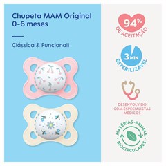 CHUPETA MAM ORIGINAL 0-6 MESES - EMBALAGEM DUPLA ROSA