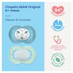 CHUPETA MAM ORIGINAL 6+ MESES - EMBALAGEM DUPLA AZUL