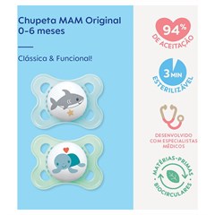 CHUPETA MAM ORIGINAL 0-6 MESES - EMBALAGEM DUPLA AZUL