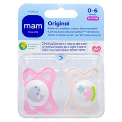 CHUPETA MAM ORIGINAL 0-6 MESES - EMBALAGEM DUPLA ROSA