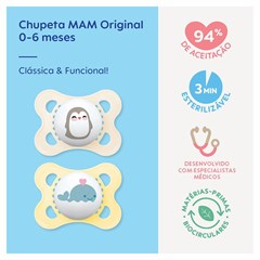 CHUPETA MAM ORIGINAL 0-6 MESES - EMBALAGEM DUPLA NEUTRA