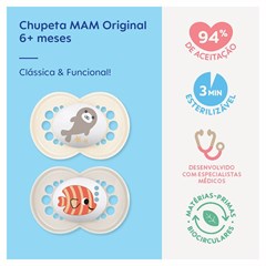 CHUPETA MAM ORIGINAL 6+ MESES - EMBALAGEM DUPLA NEUTRA