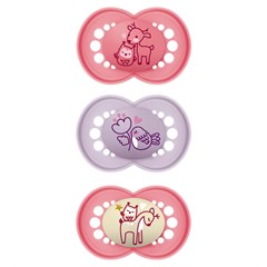CHUPETA MAM ORIGINAL 6+ MESES - EMBALAGEM BLISTER TRIPLA ROSA