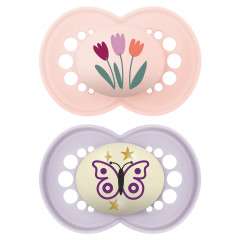 CHUPETA MAM ORIGINAL DAY&NIGHT 16+ MESES - EMBALAGEM DUPLA ROSA