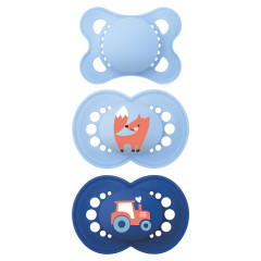 CHUPETA MAM ORIGINAL TRIO - EMBALAGEM BLISTER TRIPLA AZUL