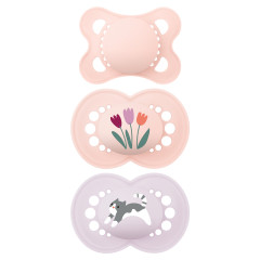 CHUPETA MAM ORIGINAL TRIO - EMBALAGEM BLISTER TRIPLA ROSA