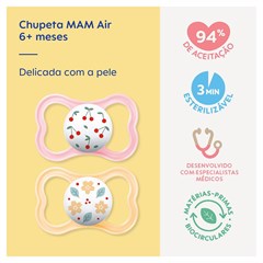 CHUPETA MAM AIR 6+ MESES - EMBALAGEM DUPLA ROSA