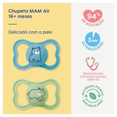 CHUPETA MAM AIR 16+ EMBALAGEM DUPLA - AZUL