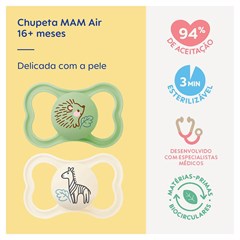 CHUPETA MAM AIR 16+ EMBALAGEM DUPLA - NEUTRA
