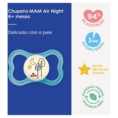 CHUPETA MAM AIR NIGHT 6+ MESES - EMBALAGEM UNITARIA AZUL