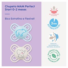 CHUPETA MAM PERFECT START 0-2 MESES - EMBALAGEM DUPLA AZUL