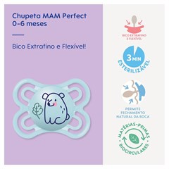 CHUPETA MAM PERFECT 0-6 MESES - EMBALAGEM UNITARIA AZUL