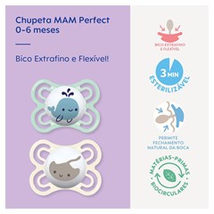 CHUPETA MAM PERFECT 0-6 MESES - EMBALAGEM DUPLA AZUL