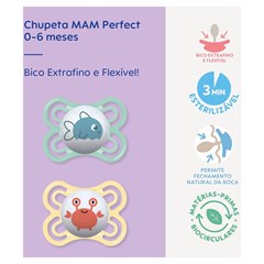 CHUPETA MAM PERFECT 0-6 MESES - EMBALAGEM DUPLA NEUTRA