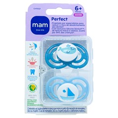 CHUPETA MAM PERFECT 6+ MESES - EMBALAGEM DUPLA AZUL