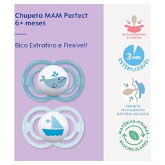 CHUPETA MAM PERFECT 6+ MESES - EMBALAGEM DUPLA AZUL