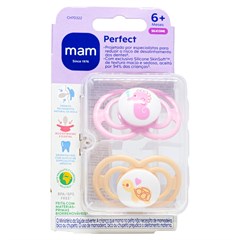 CHUPETA MAM PERFECT 6+ MESES - EMBALAGEM DUPLA ROSA