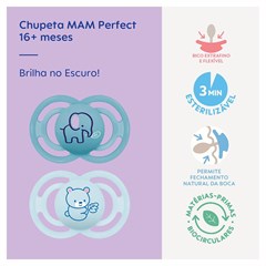 CHUPETA MAM PERFECT 16+ EMBALAGEM DUPLA - AZUL