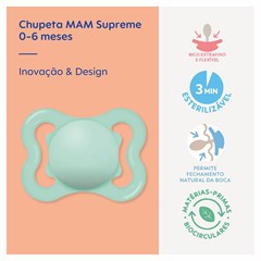CHUPETA MAM SUPREME 0-6 MESES - EMBALAGEM UNITARIA AZUL