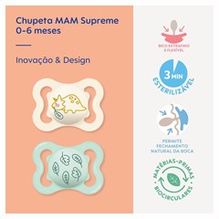 CHUPETA MAM SUPREME 0-6 MESES - EMBALAGEM DUPLA NEUTRA