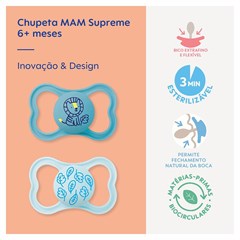 CHUPETA MAM SUPREME 6+ MESES - EMBALAGEM DUPLA AZUL
