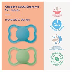 CHUPETA MAM SUPREME 16+ MESES - EMBALAGEM DUPLA AZUL