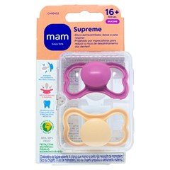 CHUPETA MAM SUPREME 16+ MESES - EMBALAGEM DUPLA ROSA