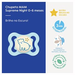 CHUPETA MAM SUPREME NIGHT 0-6 MESES - EMB UNIT AZUL