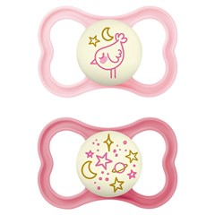 CHUPETA MAM SUPREME NIGHT 6+ MESES - EMBALAGEM DUPLA ROSA
