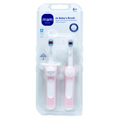 ESCOVA MAM BABYS BRUSH - EMBALAGEM DUPLA - ROSA