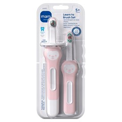 ESCOVA MAM LEARN TO BRUSH - EMBALAGEM DUPLA ROSA
