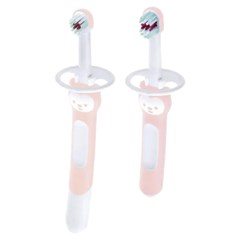 ESCOVA MAM LEARN TO BRUSH - EMBALAGEM DUPLA ROSA