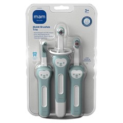 ESCOVA MAM BRUSHES TRIO - EMBALAGEM BLISTER TRIPLA AZUL
